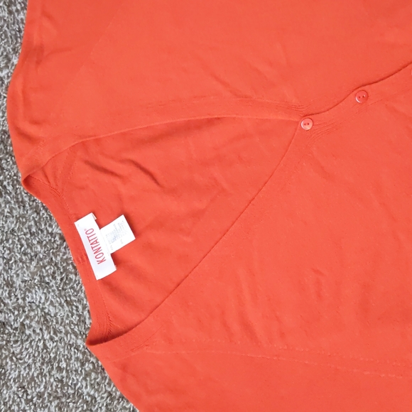 Gorgeous Kontatto Red/Orange Cropped Doleman Cardigan, Size M - Picture 2 of 6